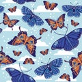 Vector seamless pattern design with butterflies