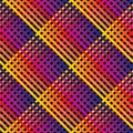 Vector seamless pattern. Diagonal cross lines in rainbow colors. 80-90`s style Royalty Free Stock Photo