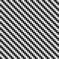 Vector seamless pattern. Diagonal stripes with divided circles texture. Black-and-white background. Abstract monochrome design.