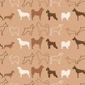 Vector seamless pattern of color dogs Royalty Free Stock Photo