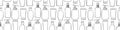 Vector seamless pattern of different outline bottles, tubes, flacons, cosmetic products in doodle style