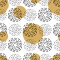 Vector seamless pattern with different round ink elements