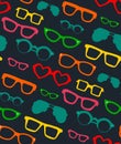 Vector seamless pattern with different shapes glasses. Royalty Free Stock Photo