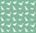 Vector seamless pattern of dinosaur silhouette Royalty Free Stock Photo