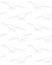 Vector seamless pattern of diplodocus dinosaur Royalty Free Stock Photo