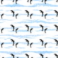 Vector seamless pattern with dolphins Jumping fish monochrome seamless pattern Textile dolphins pattern Wrapping paper dolphins ba Royalty Free Stock Photo