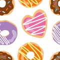 Cute seamless pattern with donuts and cookies Royalty Free Stock Photo