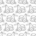 Vector seamless pattern with doodle avocados. Royalty Free Stock Photo