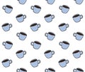 Vector seamless pattern of doodle coffee cup Royalty Free Stock Photo