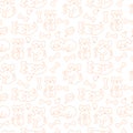 Vector seamless pattern with doodle dogs Royalty Free Stock Photo