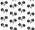 Vector seamless pattern of doodle panda face Royalty Free Stock Photo