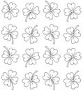 Vector seamless pattern of doodle sketch clover