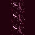 Vector Seamless Pattern Border with Dragonfly Royalty Free Stock Photo