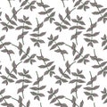 vector seamless pattern with drawing inchplant
