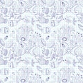 Vector Seamless Pattern Drawn in the Notebok