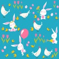 Vector seamless pattern for easter and spring Royalty Free Stock Photo