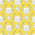 Vector seamless pattern Easter symbols Festive Egg Royalty Free Stock Photo