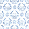 Vector seamless pattern Easter symbols Festive Egg Royalty Free Stock Photo