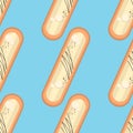 Vector seamless pattern with eclairs
