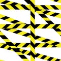 Vector seamless pattern: Entrance prohibited background seamless yellow warning caution ribbon tape vector on white background Royalty Free Stock Photo
