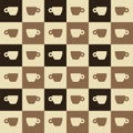 Vector seamless pattern with espresso cups