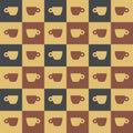 Vector seamless pattern with espresso cups