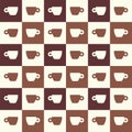 Vector seamless pattern with espresso cups