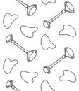 Vector seamless pattern of face Roller and Gua Sha Royalty Free Stock Photo