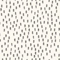 Vector seamless pattern with fir trees in monochrome. Background with small simple pine trees in doodle handdrawn style