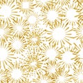 Vector Seamless Pattern, Fireworks Explosion, Retro Burst Illustration, Celebration Background. Royalty Free Stock Photo