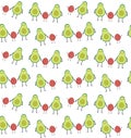 Vector seamless pattern of flat avocado family