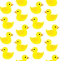 Vector Seamless Pattern Of Flat Bath Duck Toy