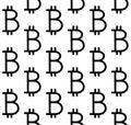 Vector seamless pattern of flat bitcoin sign