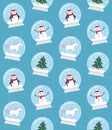 Vector seamless pattern of flat cartoon snow balls