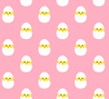 Vector seamless pattern of flat chick in egg Royalty Free Stock Photo