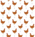 Vector seamless pattern of flat chicken and egg Royalty Free Stock Photo