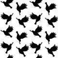 Vector seamless pattern of flat doves of peace Royalty Free Stock Photo
