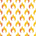 Vector seamless pattern of flat fire flame