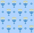 Vector seamless pattern of flat Hanukah candles