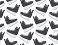 Vector seamless pattern of flat hockey ice skates