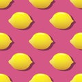 Vector seamless pattern with flat icons of lemon.