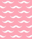 Vector seamless pattern of flat mustache Royalty Free Stock Photo