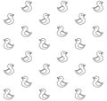 Vector seamless pattern of flat outline bath duck Royalty Free Stock Photo