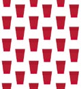 Vector seamless pattern of flat red disposable cup Royalty Free Stock Photo