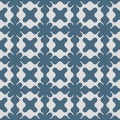 Vector seamless pattern, floral ornamental background, repeat geometric tiles. Stylish blue colored design Royalty Free Stock Photo