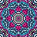 Vector seamless pattern flower colorful ethnic tribal geometric psychedelic mexican print