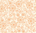 Floral seamless pattern. Repeat print for textile, wrapping paper, bedding. Abstract floral background.