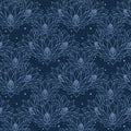 Vector seamless pattern with flowers and stars Royalty Free Stock Photo