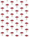 Vector seamless pattern of fly agaric mushroom Royalty Free Stock Photo