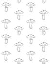 Vector seamless pattern of fly agaric mushroom Royalty Free Stock Photo
